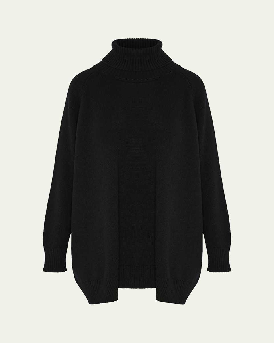 Wide Raglan Sleeve Roll Neck Sweater (Long Length)